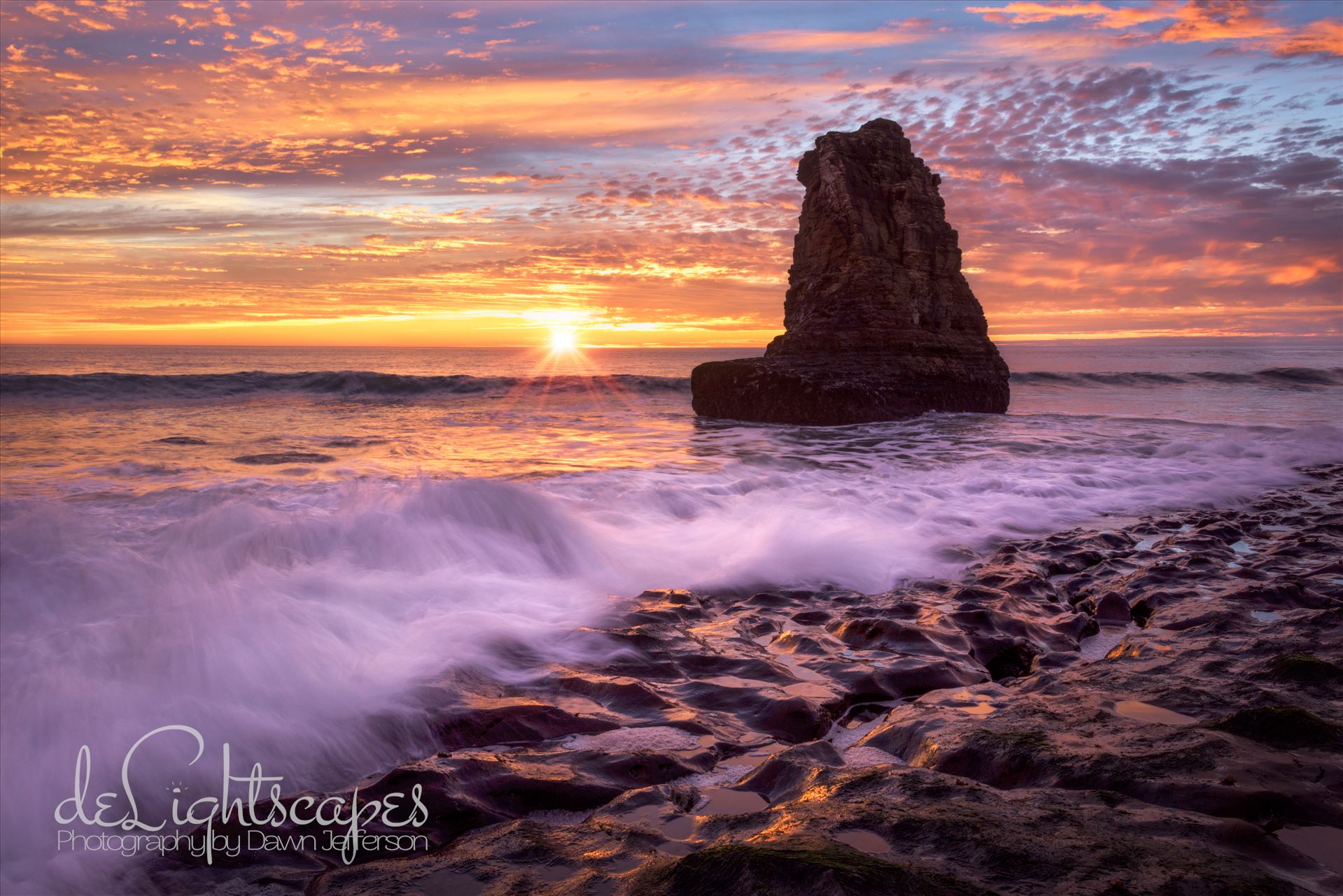 Sunset on the Rocks -  by Dawn Jefferson